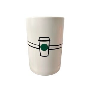 Starbucks 16oz White‎ Ceramic Mug Hugging Coffee Cup Minimalist Design 2026